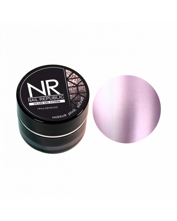 Гель-краска Nail Republic зеркальное розовое серебро 5 гр