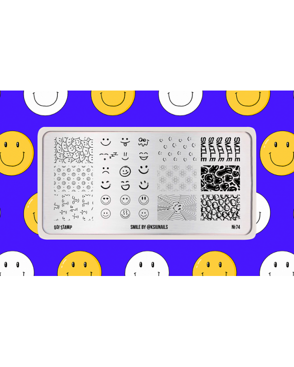 Пластина Go! Stamp 74 Smile by @ksiunails