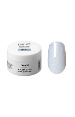 9873 ruNail моделирующий гель светоотражающий MILK DIAMOND  15 гр