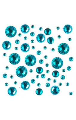 Стразы IRISK цветные Mикс размеров в баночке 03 Blue Zircon