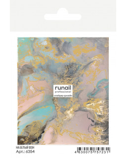 Слайдер-дизайн ruNail 6354 мрамор