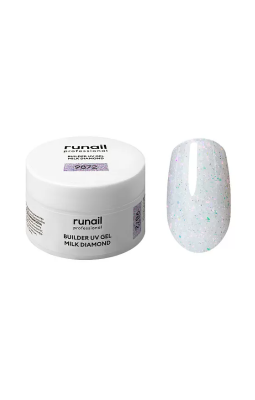9872 ruNail моделирующий гель светоотражающий MILK DIAMOND  15 гр