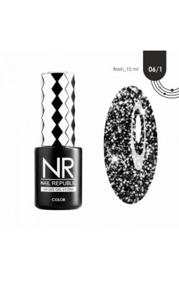 Гель-лак Nail Republic Flash 06/1 черный светоотражающий