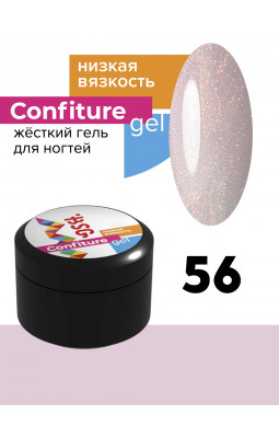 Жесткий гель BSG Confiture 56 низкая вязкость 13 гр розовый с шиммером
