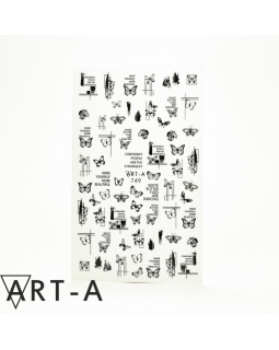 Наклейки ART-A 3D 749 черно-белые бабочки