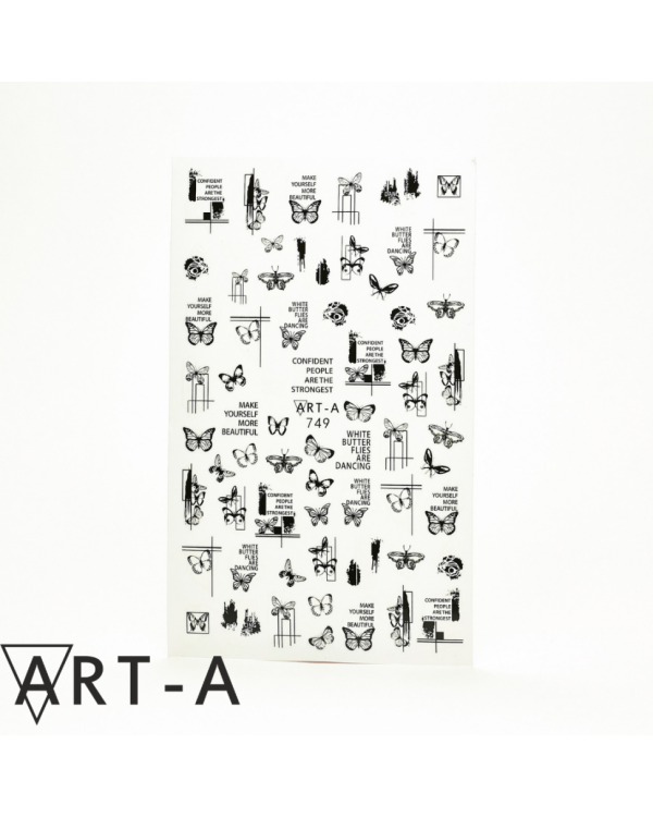 Наклейки ART-A 3D 749 черно-белые бабочки