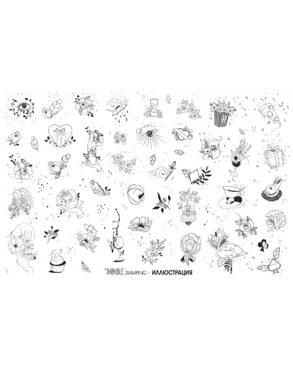 Пластина для стемпинга Double 9.5*14.5см Иллюстрация