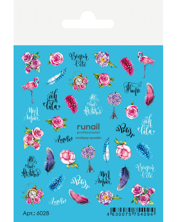 Слайдер-дизайн ruNail 6028 розы