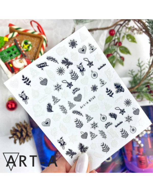 Наклейки ART-A 3D W749 черно-белая зима