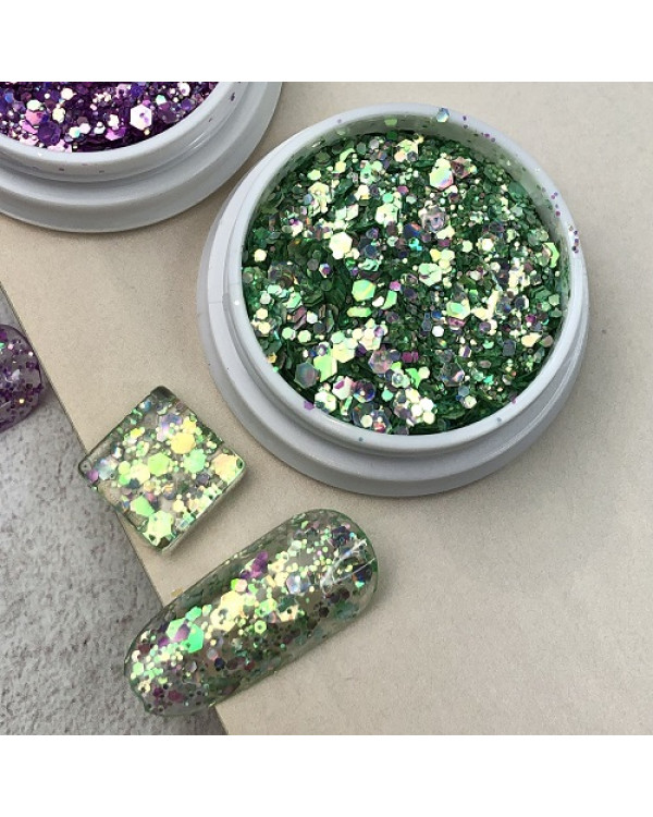 Глиттер  CAT`S EYE GREEN 1227