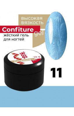 Жесткий гель BSG Confiture 11 высокая вязкость 13 гр  полупрозрачный голубой с перламутром