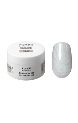 9869 ruNail моделирующий гель светоотражающий MILK DIAMOND  15 гр