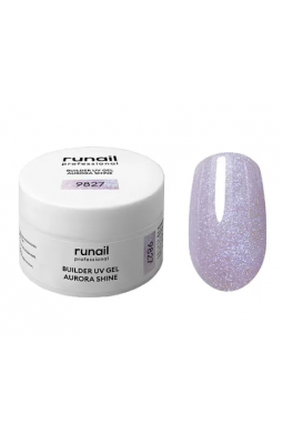 9827 ruNail моделирующий гель с шиммером Aurora Shine 15г