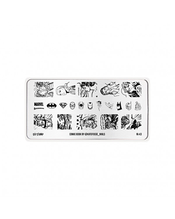 Пластина Go! Stamp  043 Comic Book by @katefosse _nails