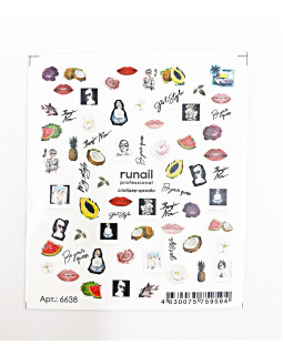 Слайдер-дизайн ruNail 6638 Девушки, фрукты