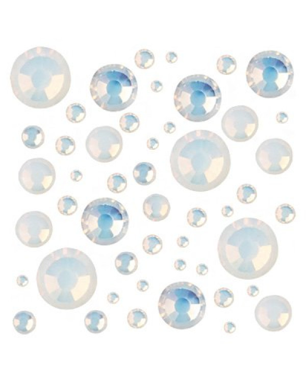 Стразы IRISK цветные Mикс размеров в баночке 09 White Opal