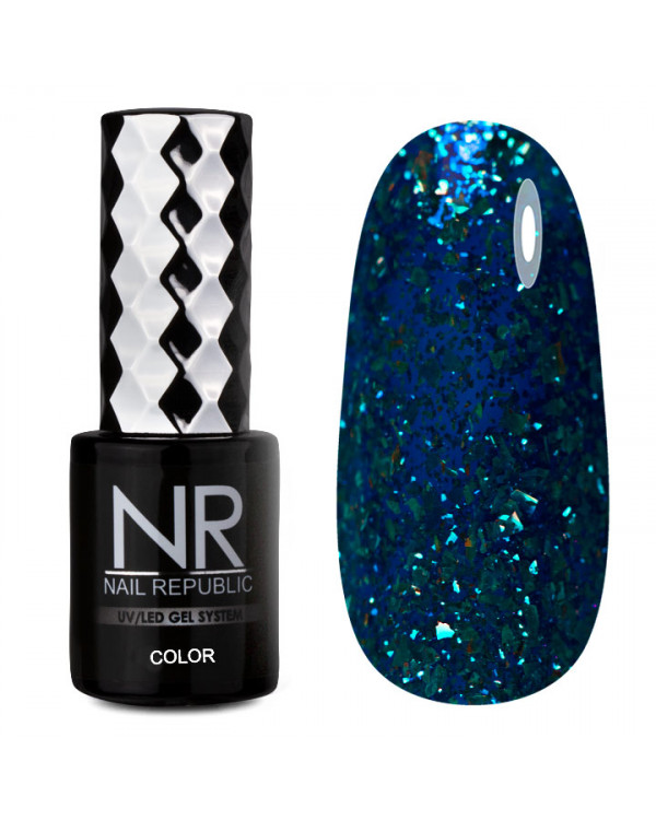 Гель-лак Nail Republic 464 мерцающий синий бриллиант
