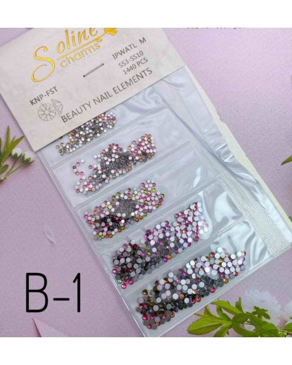 Стразы Soline charms  1440 шт B-1  SS3-SS10