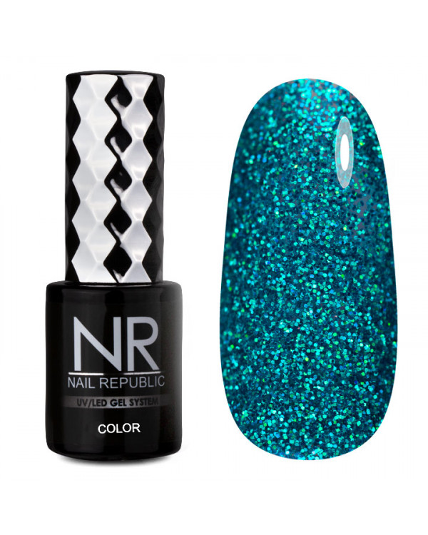 Гель-лак Nail Republic 468 искрящийся персидский зеленый