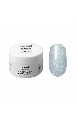 9823 ruNail моделирующий гель с шиммером Aurora Shine 15г