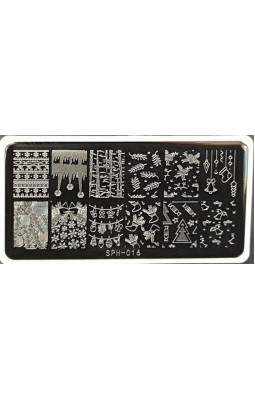 Пластина для стемпинга SPH-016 Новый год..