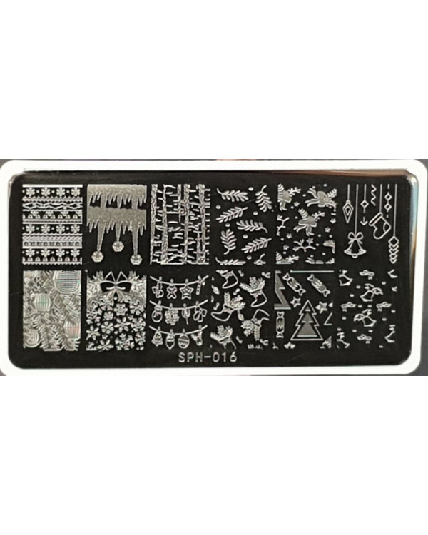 Пластина для стемпинга SPH-016 Новый год..