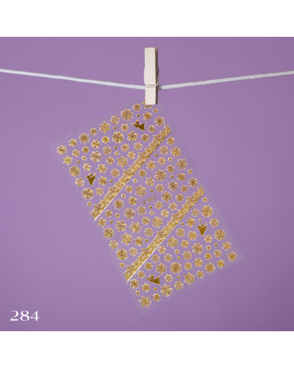 Наклейки ART-A 3D 284 снежинки золото