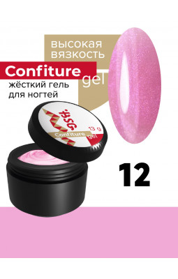 Жесткий гель BSG Confiture 12 высокая вязкость 13 гр  прозрачный розовый с перламутром