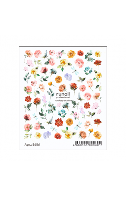 Слайдер-дизайн ruNail 8686 Цветы , листья