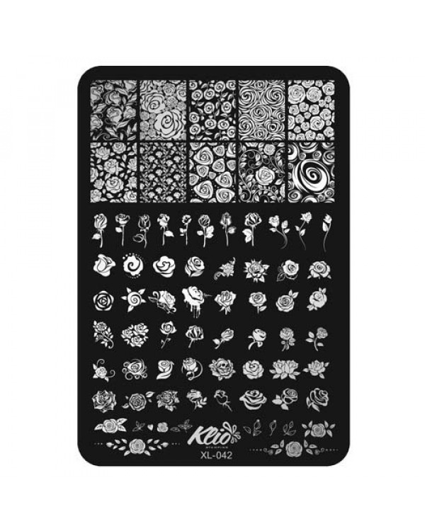 Пластина для стемпинга Klio XL-042 Розы