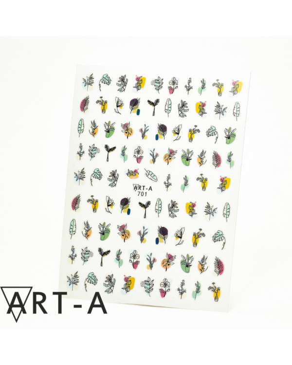 Наклейки ART-A 3D 701 цветы на акварели