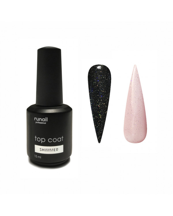 Глянцевый топ д/гель-лака Top Coat SHIMMER ruNail 15мл 6370