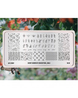 Пластина Go! Stamp  036 Secret garden by @aksiutsina_nails