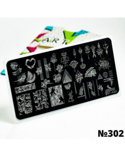 Пластина для стемпинга Art-A 6*12см A302